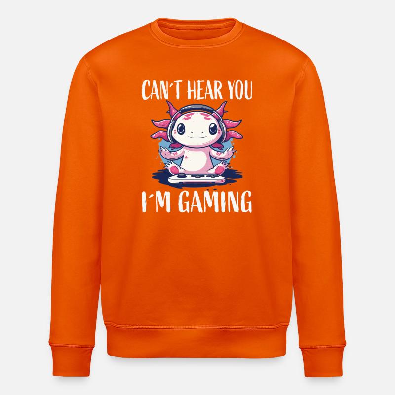 Axolotl gaming avec casque - Sweat bio ROLLER Stanley/Stella Unisexe - orange profond