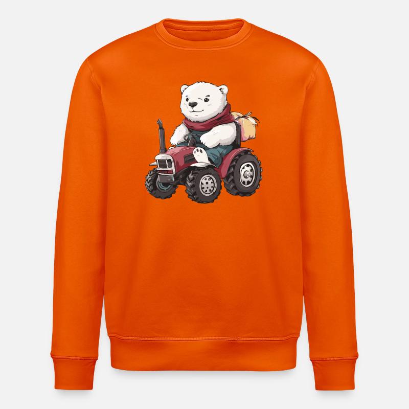 Eisbär Traktor Farmer - Stanley/Stella Unisex Bio-Sweatshirt ROLLER - Tieforange