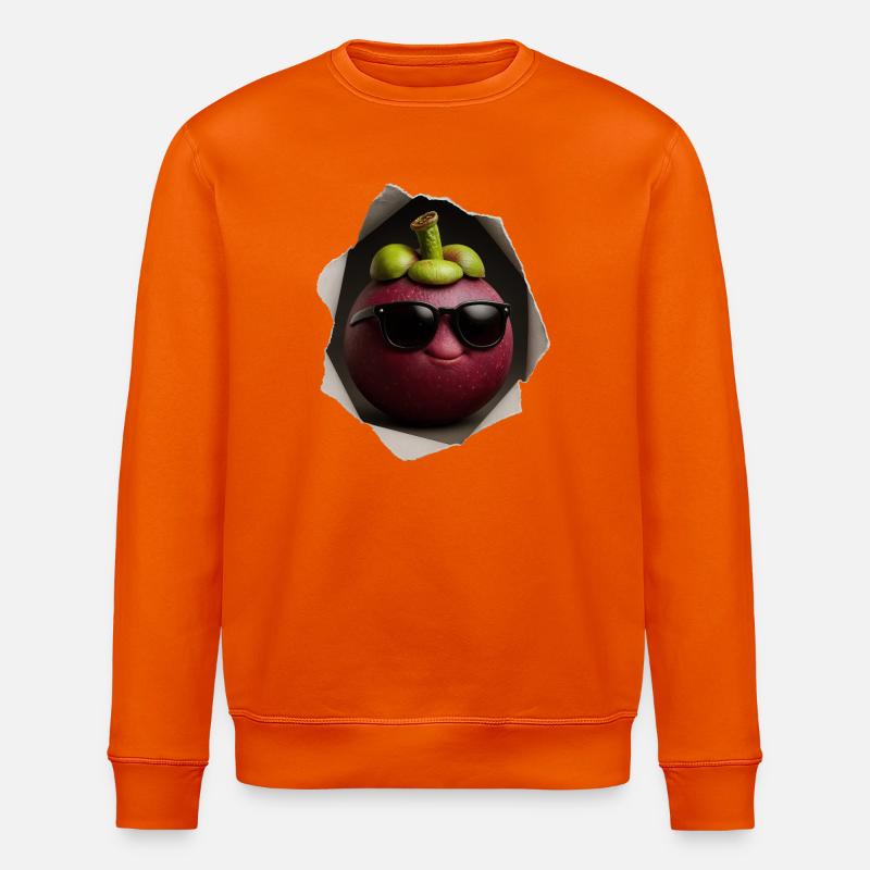 Mangostane mit Sonnenbrille - Stanley/Stella Unisex Bio-Sweatshirt ROLLER - Tieforange