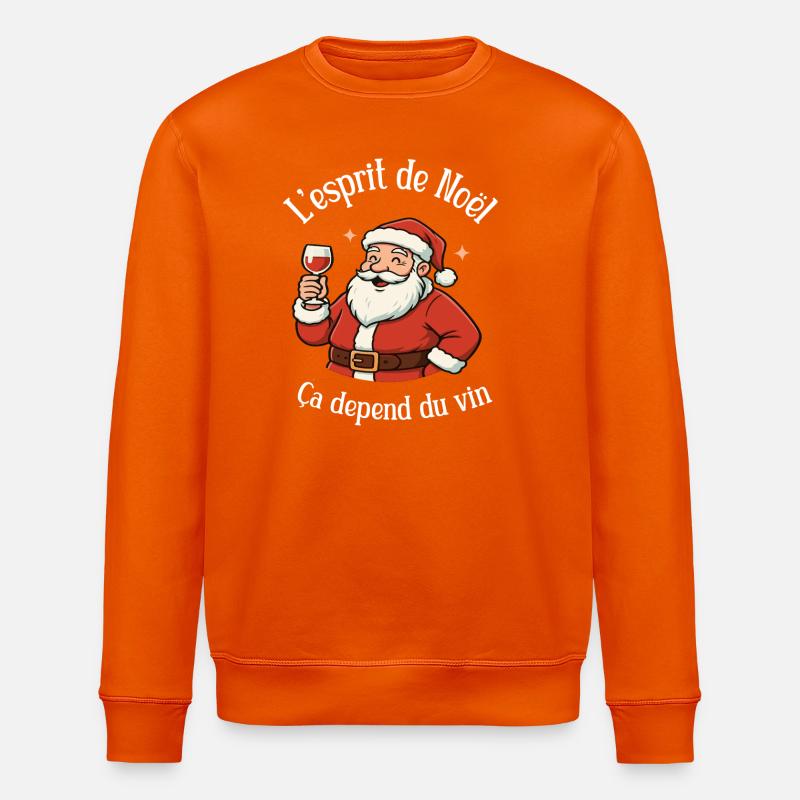Noël & Vin Rouge – Le Père Noël le Plus Fun - Sweat bio ROLLER Stanley/Stella Unisexe - orange profond