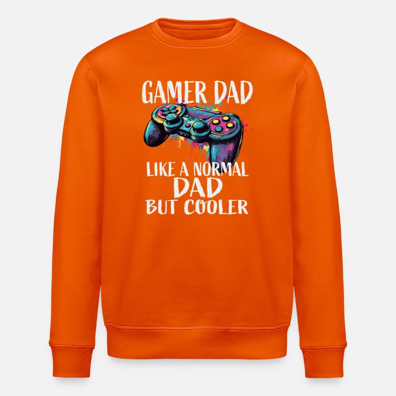 Gamer Dad Cooler Controller Splash - Stanley/Stella ROLLER Unisex Organic Sweatshirt - bright orange