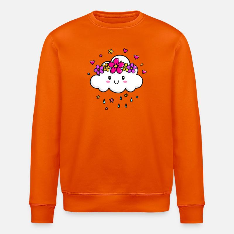 Nuage avec couronne de fleurs - Sweat bio ROLLER Stanley/Stella Unisexe - orange profond