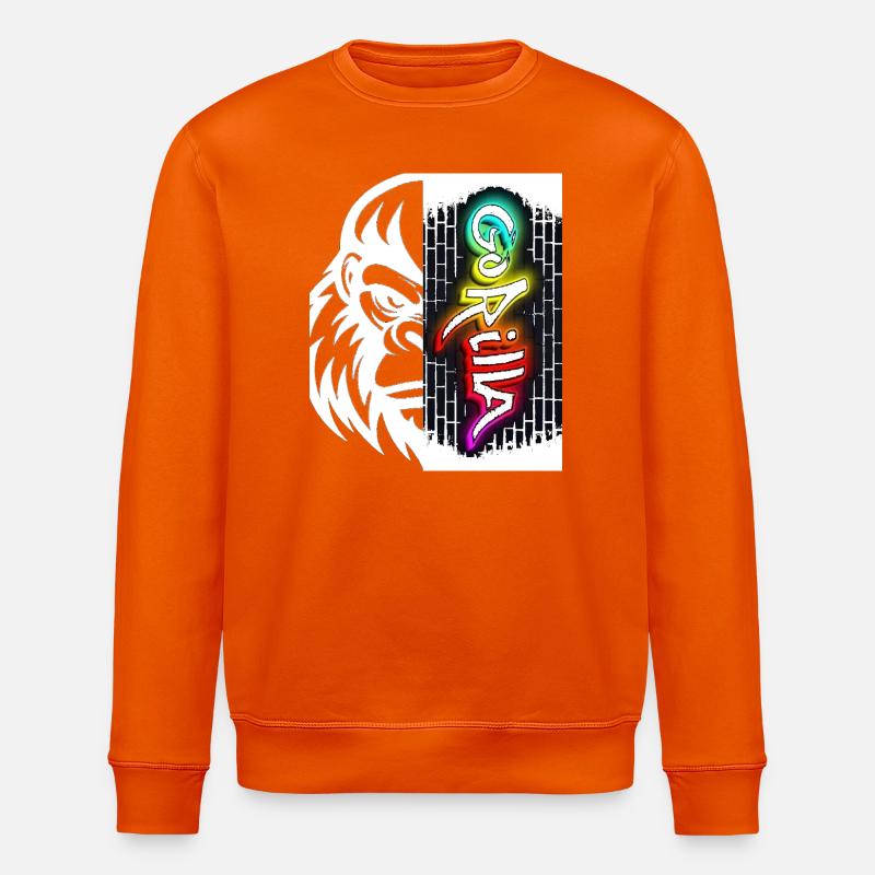 Neon-Graffiti-Text auf Ziegeln - Stanley/Stella Unisex Bio-Sweatshirt ROLLER - Tieforange