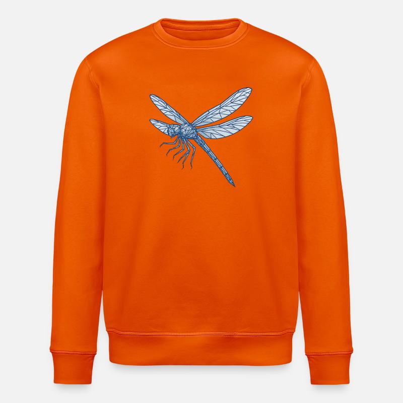 Geometrische Blaue Libelle - Stanley/Stella Unisex Bio-Sweatshirt ROLLER - Tieforange