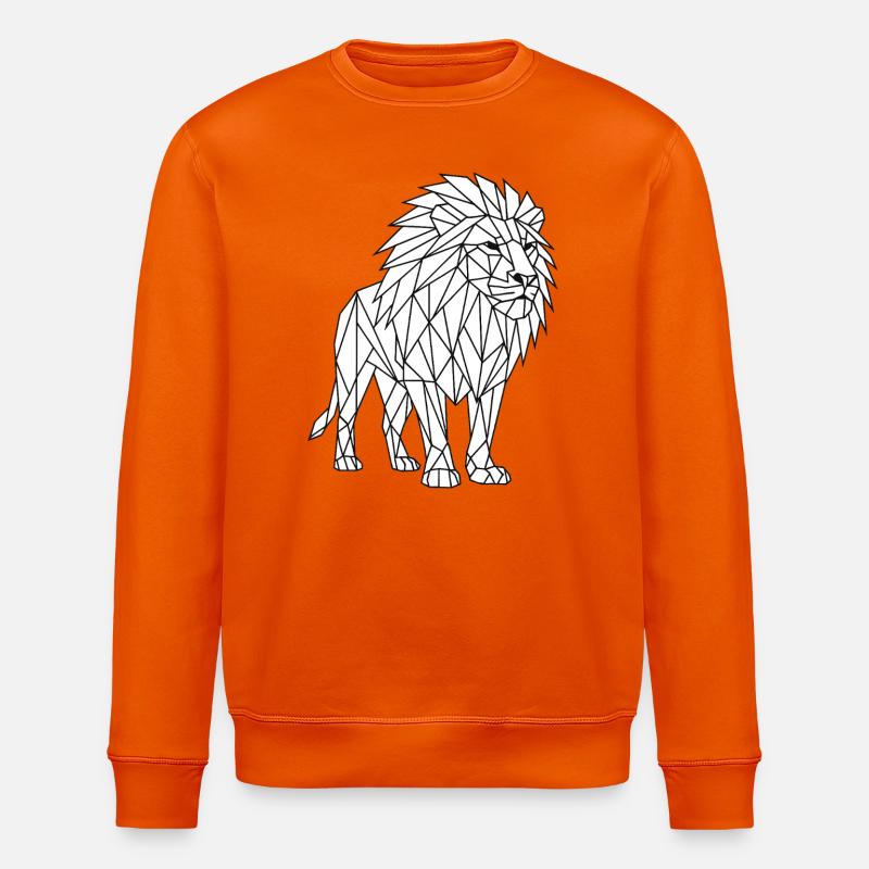Geometrischer Löwe Polygon Stil - Stanley/Stella Unisex Bio-Sweatshirt ROLLER - Tieforange