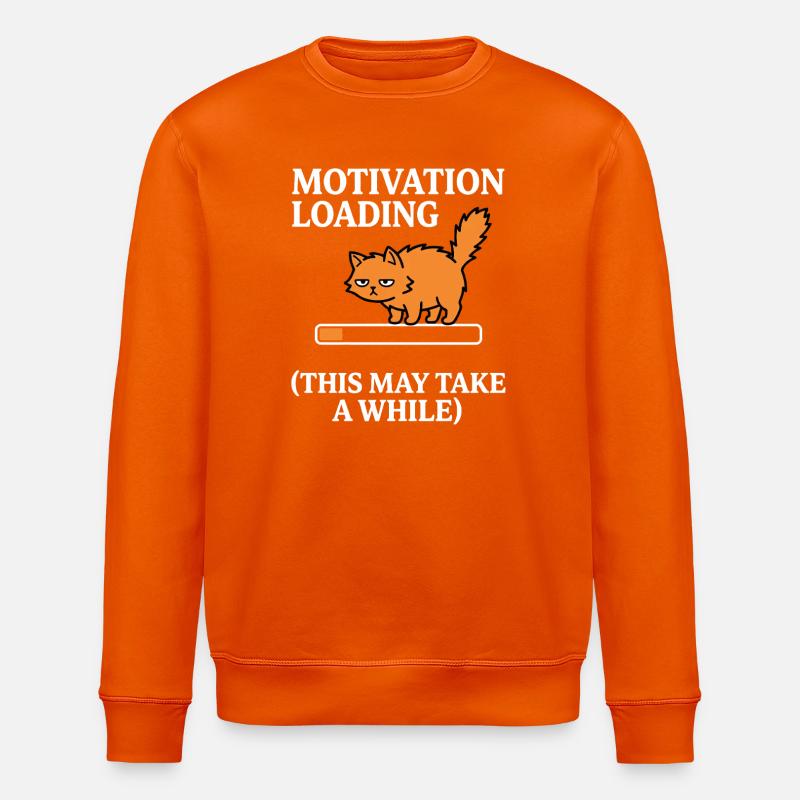 Motivation Loading Müde Katze mit Ladebalken - Stanley/Stella Unisex Bio-Sweatshirt ROLLER - Tieforange