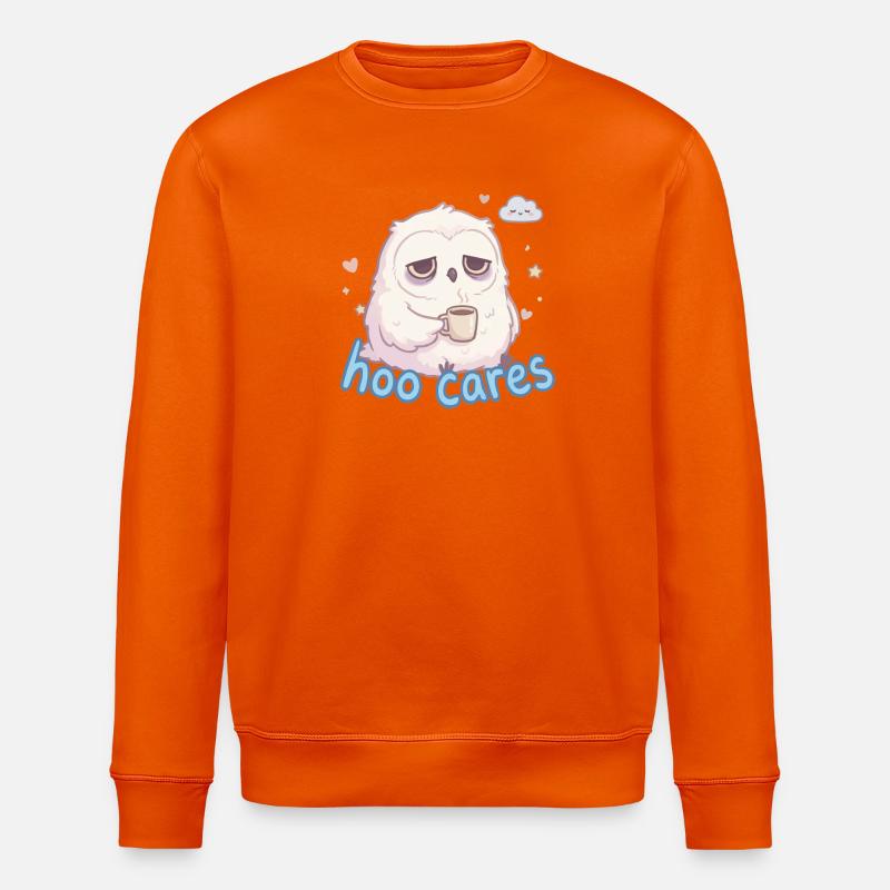 Hoo Cares – süße Eulenkaffee - Stanley/Stella Unisex Bio-Sweatshirt ROLLER - Tieforange
