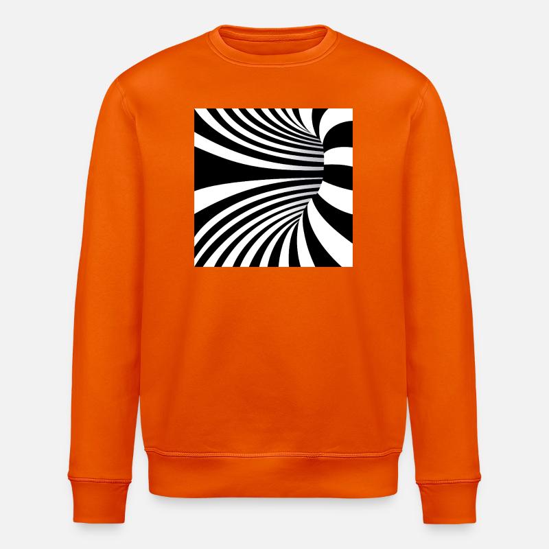 Hypnotische Schwarzweißwellen - Stanley/Stella Unisex Bio-Sweatshirt ROLLER - Tieforange
