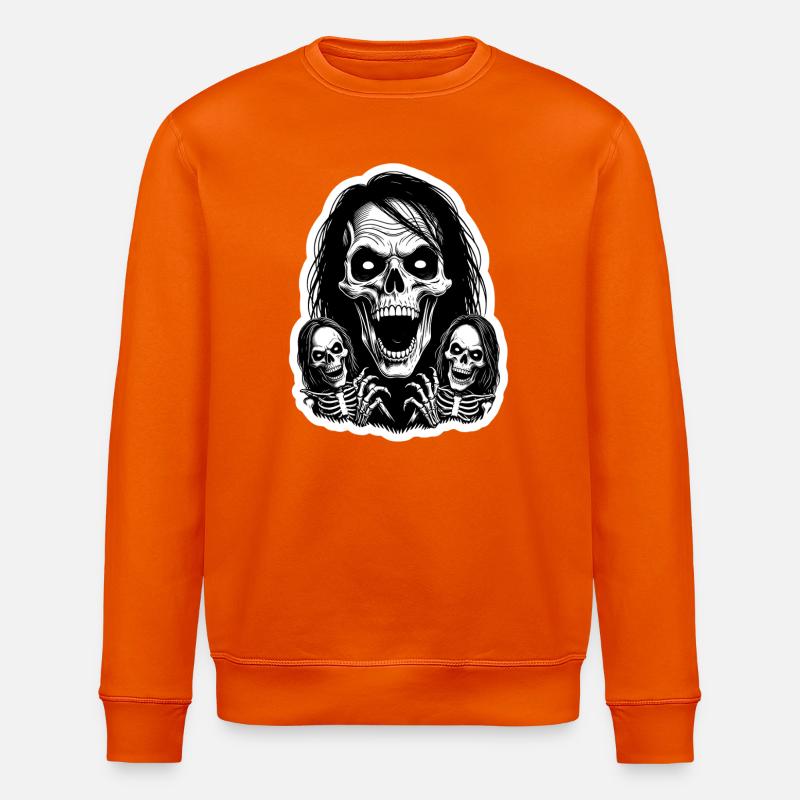 Schreiender Skull - Stanley/Stella Unisex Bio-Sweatshirt ROLLER - Tieforange