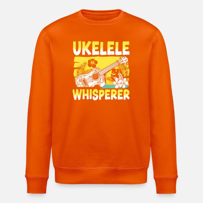 Hawaiian Ukulele Uke Ukulele - Stanley/Stella ROLLER Unisex Organic Sweatshirt - bright orange