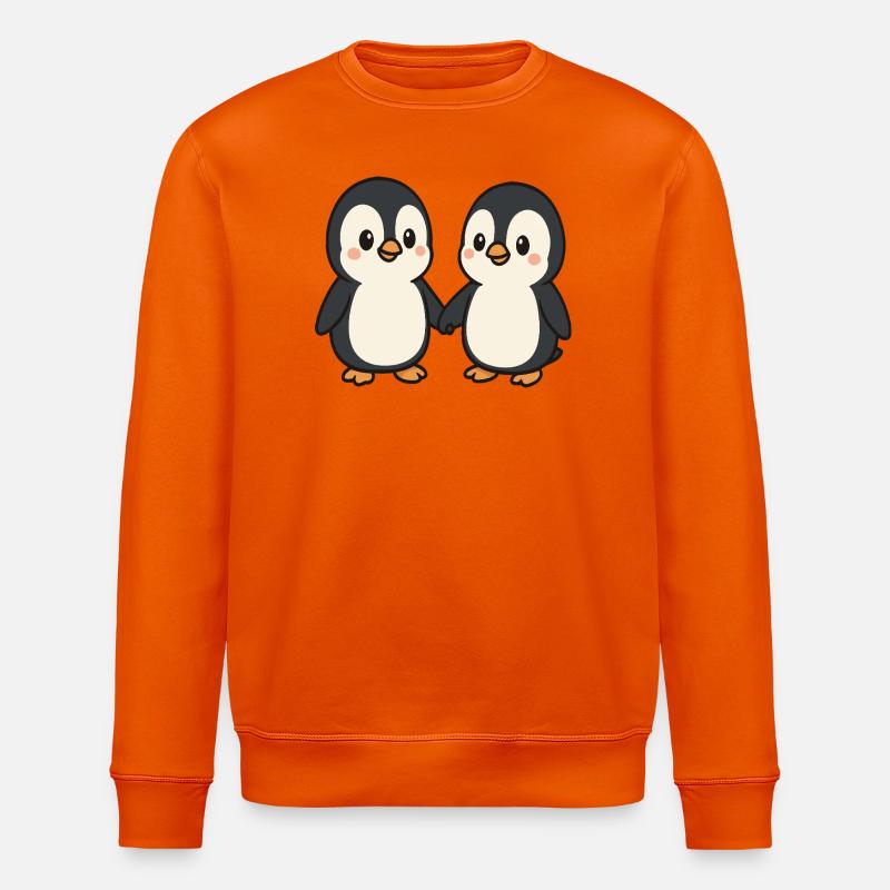 Zwei Pinguine Händchenhaltend - Stanley/Stella Unisex Bio-Sweatshirt ROLLER - Tieforange