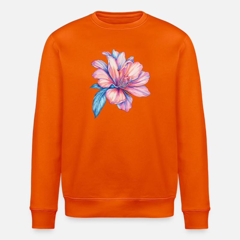Hibiskus Farbexplosion Wasserfarben - Stanley/Stella Unisex Bio-Sweatshirt ROLLER - Tieforange