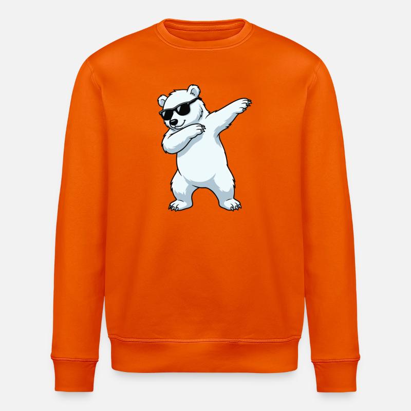 Dab Eisbär Cartoon - Stanley/Stella Unisex Bio-Sweatshirt ROLLER - Tieforange
