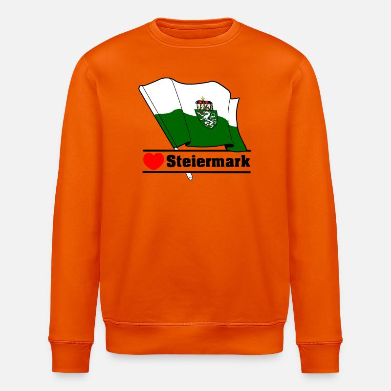 Steiermark-Flagge mit Herz - Stanley/Stella Unisex Bio-Sweatshirt ROLLER - Tieforange