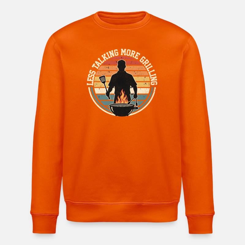 Retro Grill Master Sunset - Stanley/Stella ROLLER Unisex Organic Sweatshirt - bright orange