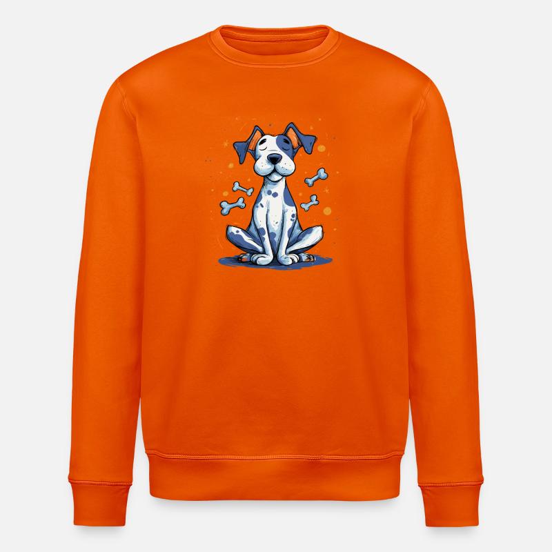 Blauer Hund Cartoon mit Knochen - Stanley/Stella Unisex Bio-Sweatshirt ROLLER - Tieforange