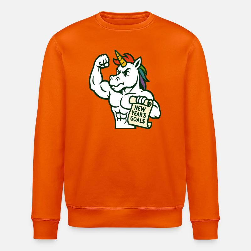 Starke Einhorn-Neujahrsziele Motivationskunst - Stanley/Stella Unisex Bio-Sweatshirt ROLLER - Tieforange