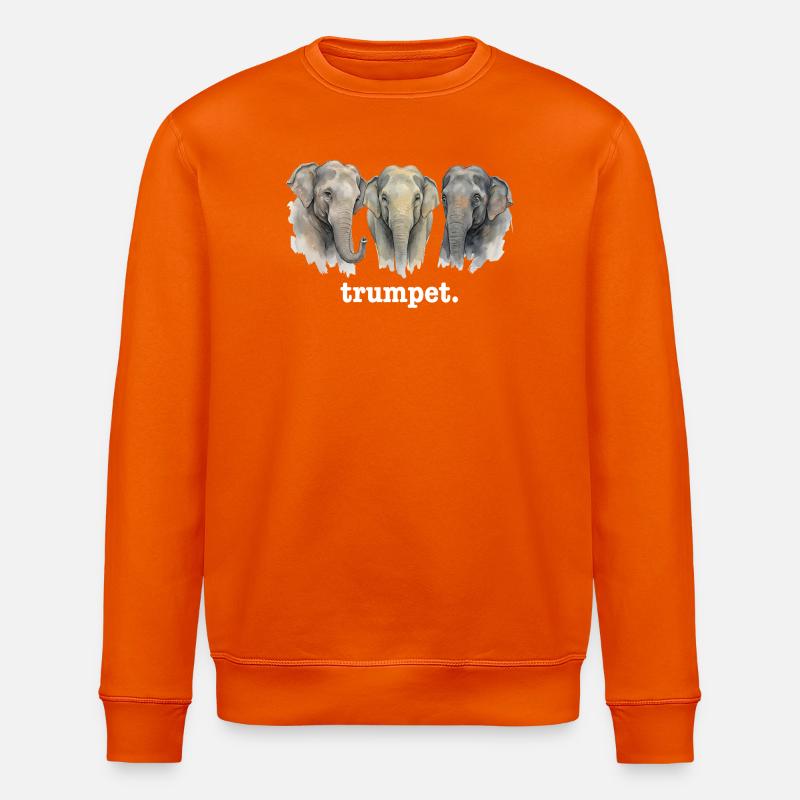 Trompette d’éléphant Amusé drôle d’éléphants Tromp - Sweat bio ROLLER Stanley/Stella Unisexe - orange profond