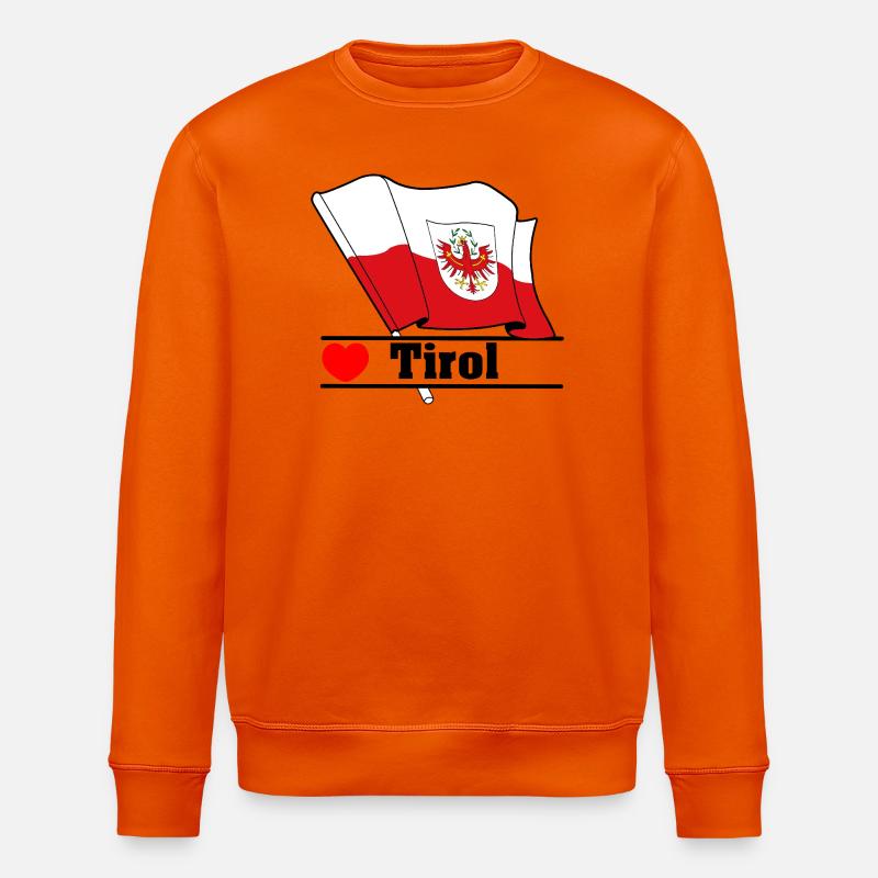 Drapeau du Tyrol avec cœur - Sweat bio ROLLER Stanley/Stella Unisexe - orange profond