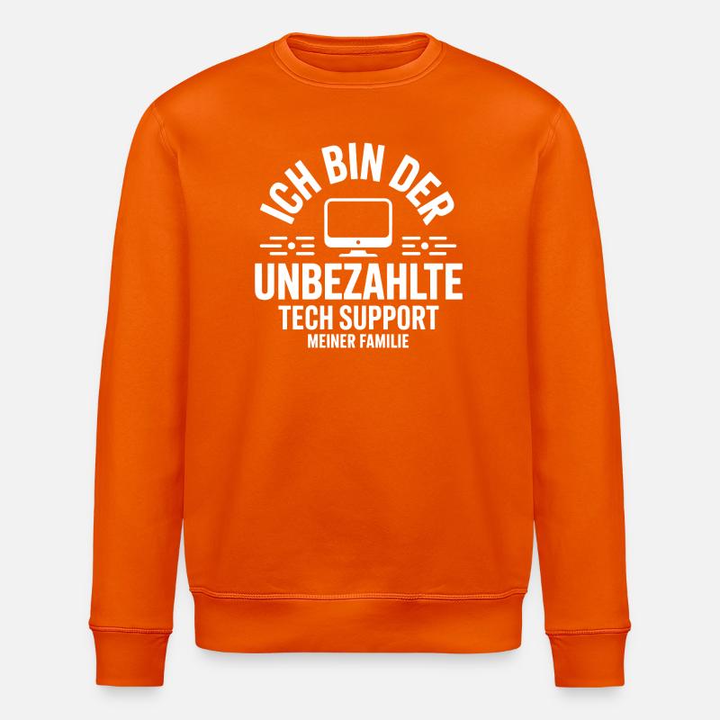 Unbezahlter TechSupport der Familie - Stanley/Stella Unisex Bio-Sweatshirt ROLLER - Tieforange