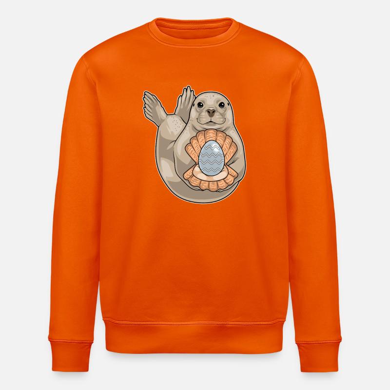 Seehund Ostern Perle - Stanley/Stella Unisex Bio-Sweatshirt ROLLER - Tieforange
