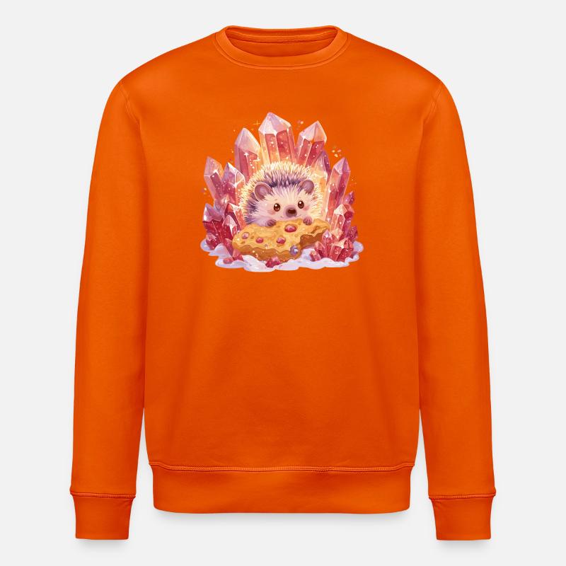 Crystal hedgehog with cookie - Stanley/Stella ROLLER Unisex Organic Sweatshirt - bright orange