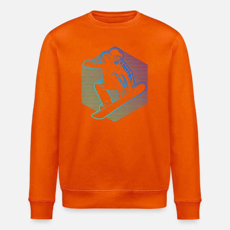 Neon Snowboarder Stripes - Stanley/Stella Unisex Bio-Sweatshirt ROLLER - Tieforange