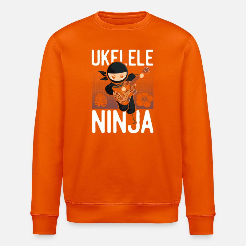 Hawaiian Ukulele Uke Ninja Ukulele - Stanley/Stella ROLLER Unisex Organic Sweatshirt - bright orange