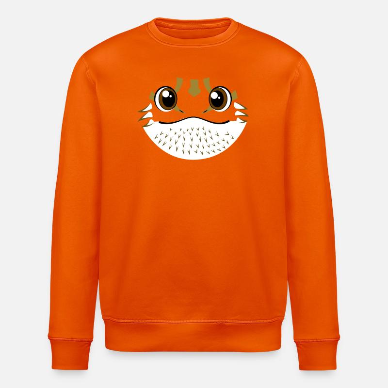 Cartoon Bartdrachengesicht Haustier-Reptilien-Eidechse - Stanley/Stella Unisex Bio-Sweatshirt ROLLER - Tieforange