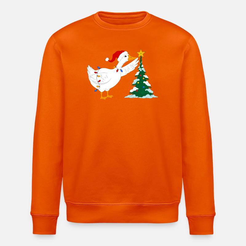 Gans und Weihnachtsbaum - Stanley/Stella Unisex Bio-Sweatshirt ROLLER - Tieforange