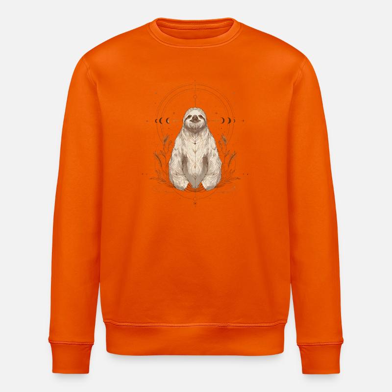 Faultier mit Mondphasen im Boho Stil - Stanley/Stella Unisex Bio-Sweatshirt ROLLER - Tieforange