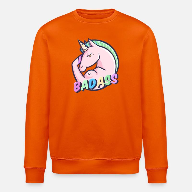Cooler Pastell-Einhorn-Regenbogen - Stanley/Stella Unisex Bio-Sweatshirt ROLLER - Tieforange