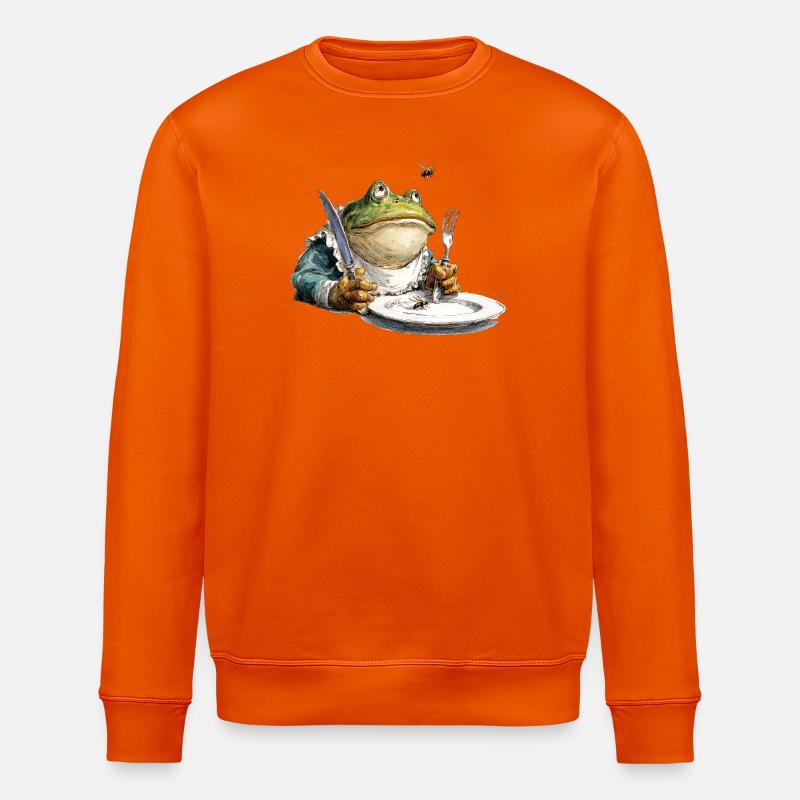 Küchen Frosch mit Teller - Stanley/Stella Unisex Bio-Sweatshirt ROLLER - Tieforange