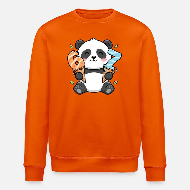 Panda Icecream Delight 67 Meme - Stanley/Stella Unisex Bio-Sweatshirt ROLLER - Tieforange