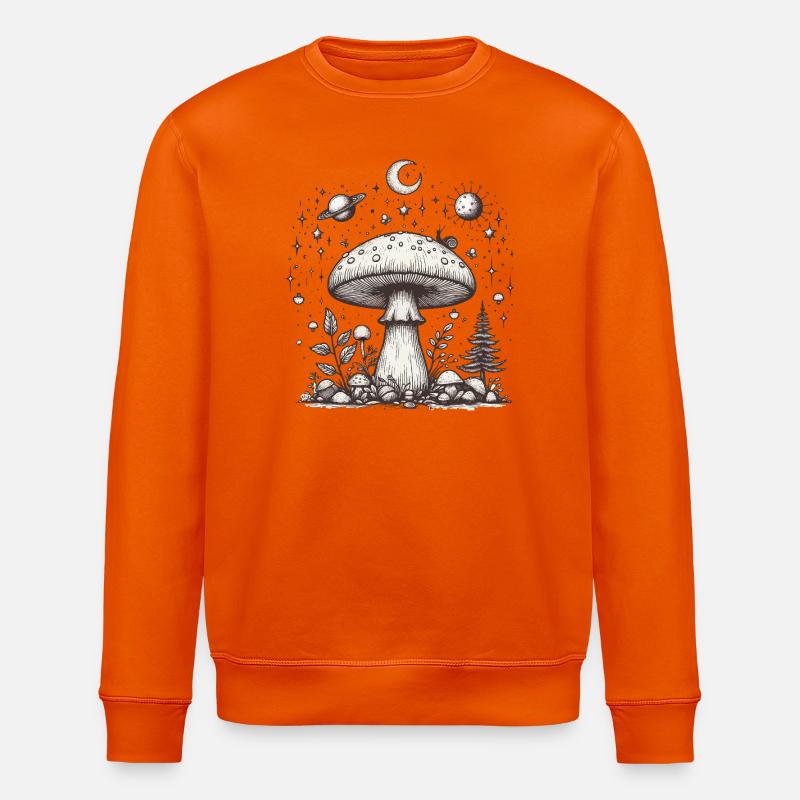 Toadstool Mushroom Psilo - Stanley/Stella ROLLER Unisex Organic Sweatshirt - bright orange