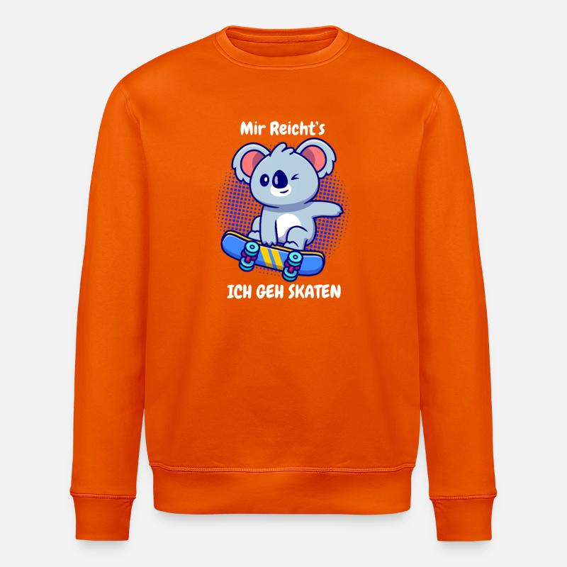 Koala Skater: Mir Reicht's - Stanley/Stella Unisex Bio-Sweatshirt ROLLER - Tieforange