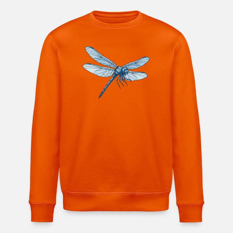 Geometrische Drachenfliege Blau - Stanley/Stella Unisex Bio-Sweatshirt ROLLER - Tieforange