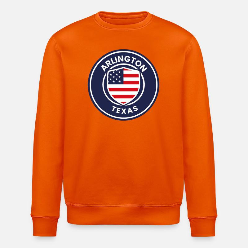 Emblème d’Arlington, Texas, avec drapeau - Sweat bio ROLLER Stanley/Stella Unisexe - orange profond
