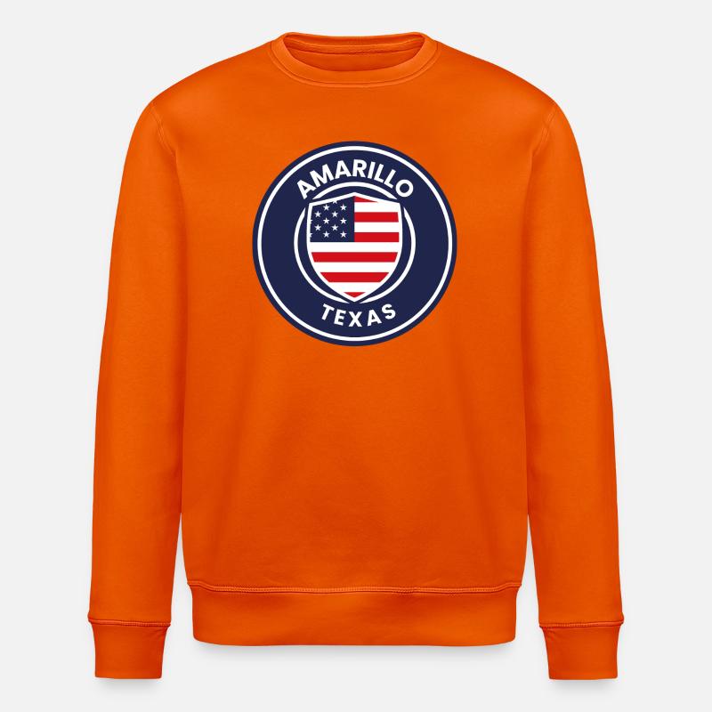 Texas-Abzeichen im amerikanischen Schild - Stanley/Stella Unisex Bio-Sweatshirt ROLLER - Tieforange