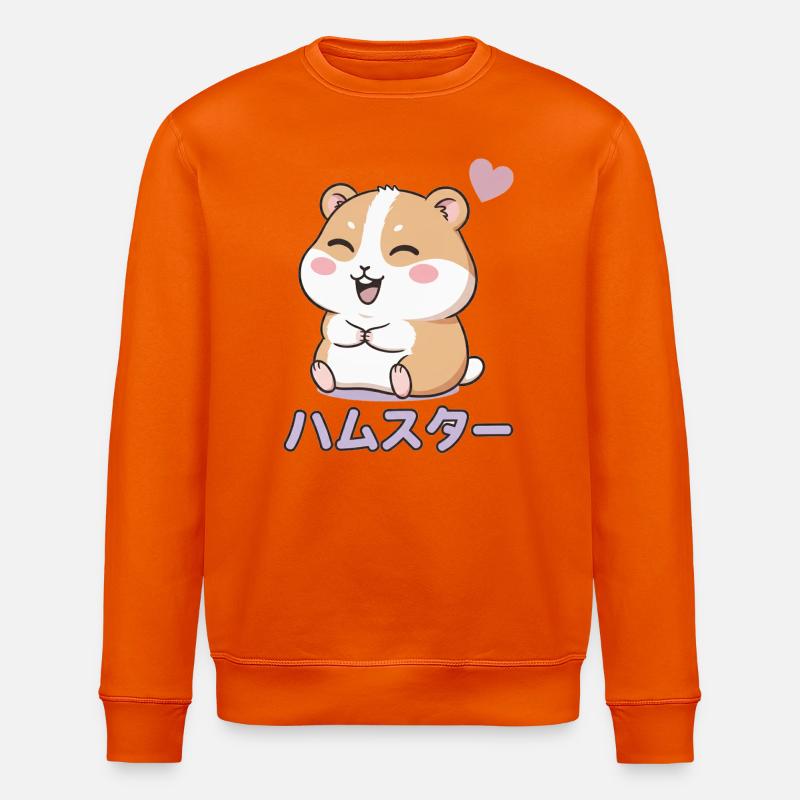 Kawaii Hamster Herzglück - Stanley/Stella Unisex Bio-Sweatshirt ROLLER - Tieforange