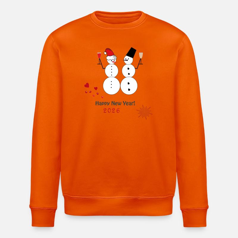 Neujahrs-Schneemänner 2026  - Stanley/Stella Unisex Bio-Sweatshirt ROLLER - Tieforange