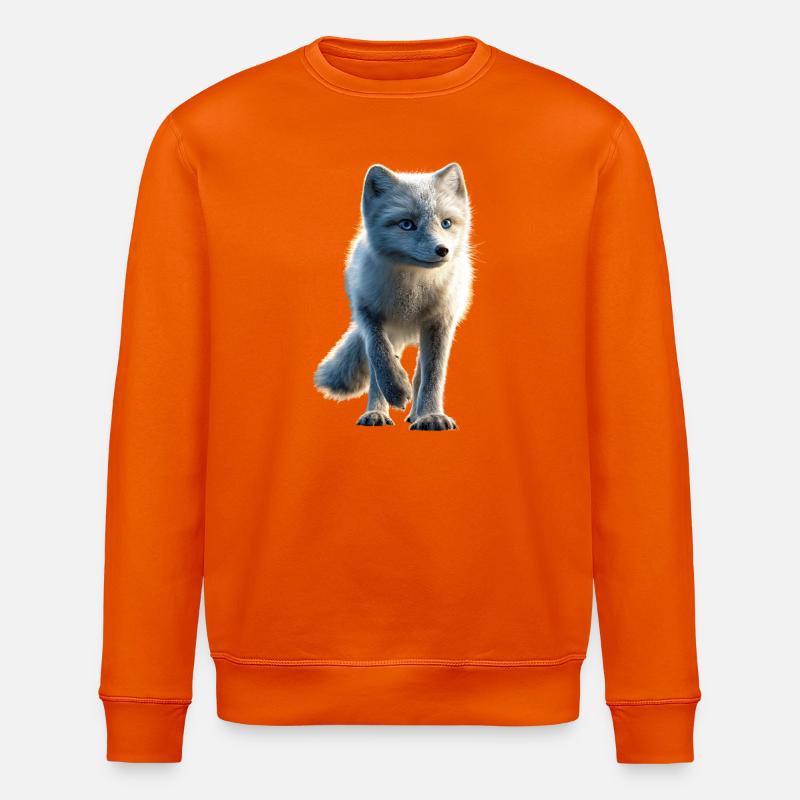 Polarfuchs Schneefuchs Eisfuchs Süßer Weißer Fuchs - Stanley/Stella Unisex Bio-Sweatshirt ROLLER - Tieforange