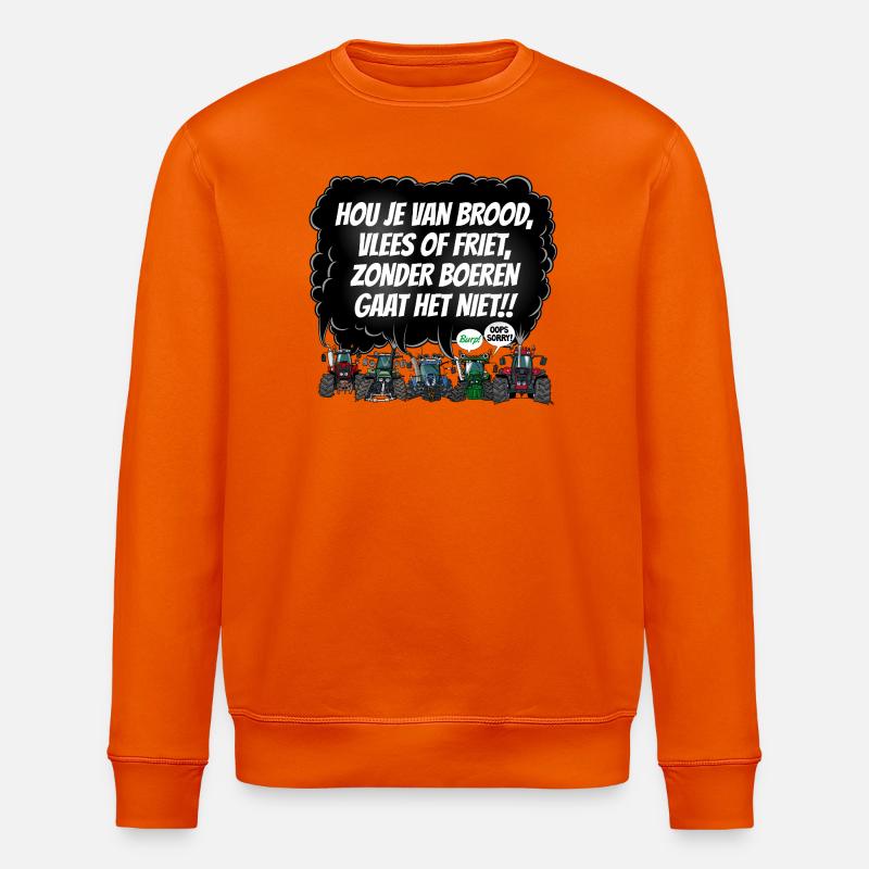 Boerenprotest_tshirt_NL - Stanley/Stella Unisex Bio-Sweatshirt ROLLER - Tieforange