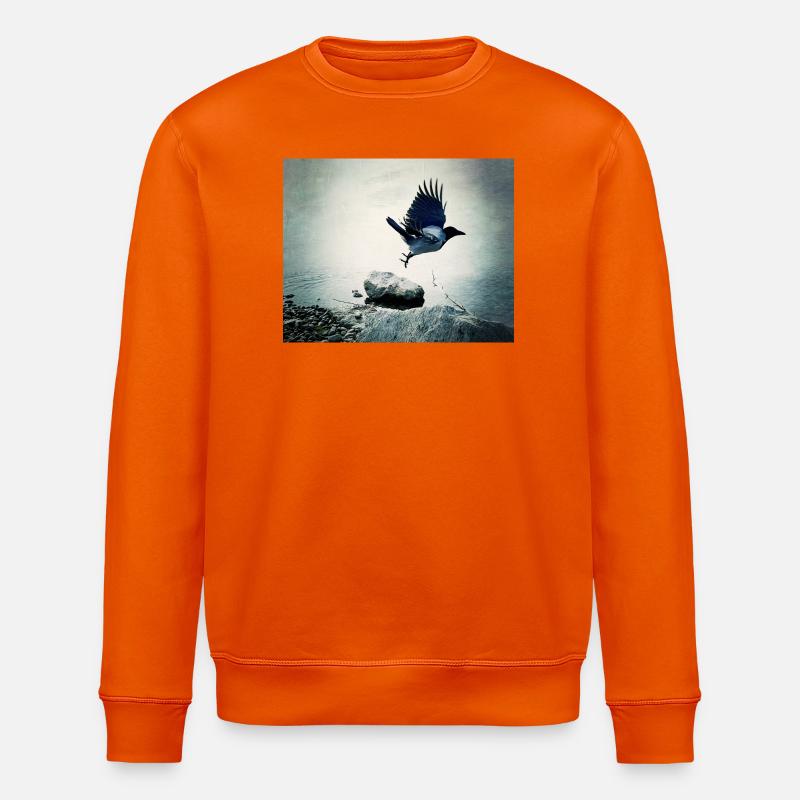 Crow's Flight - Stanley/Stella ROLLER Unisex Organic Sweatshirt - bright orange