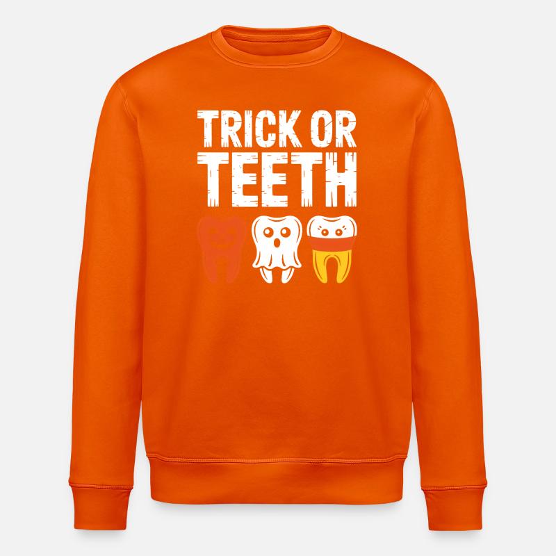 Trio d’Halloween Trick or Teeth - Sweat bio ROLLER Stanley/Stella Unisexe - orange profond