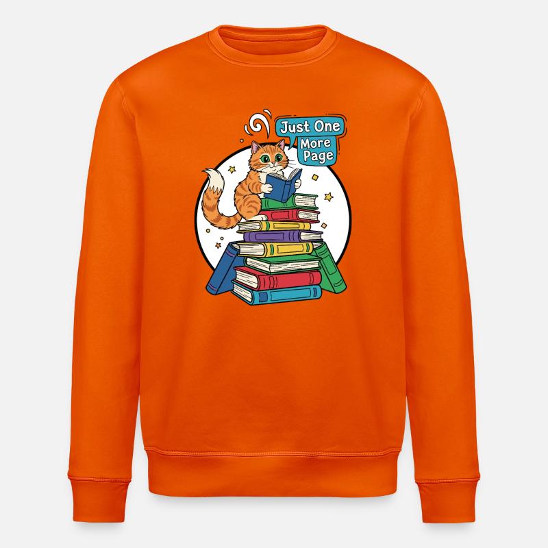 Katzenleser: Nur eine Seite mehr - Stanley/Stella Unisex Bio-Sweatshirt ROLLER - Tieforange