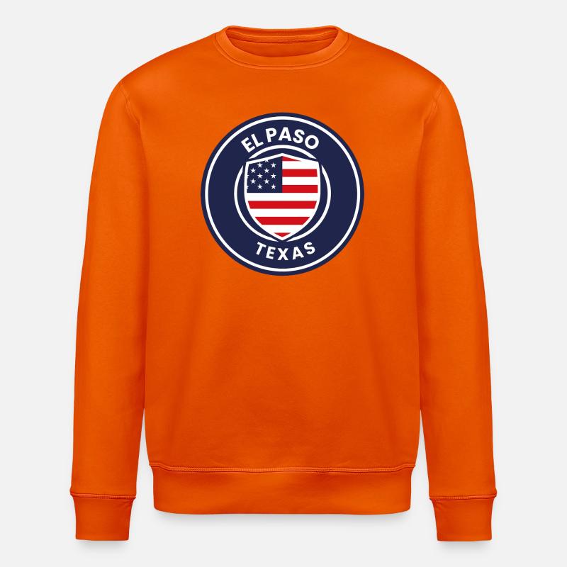 Bouclier du drapeau d’El Paso, Texas, - Sweat bio ROLLER Stanley/Stella Unisexe - orange profond