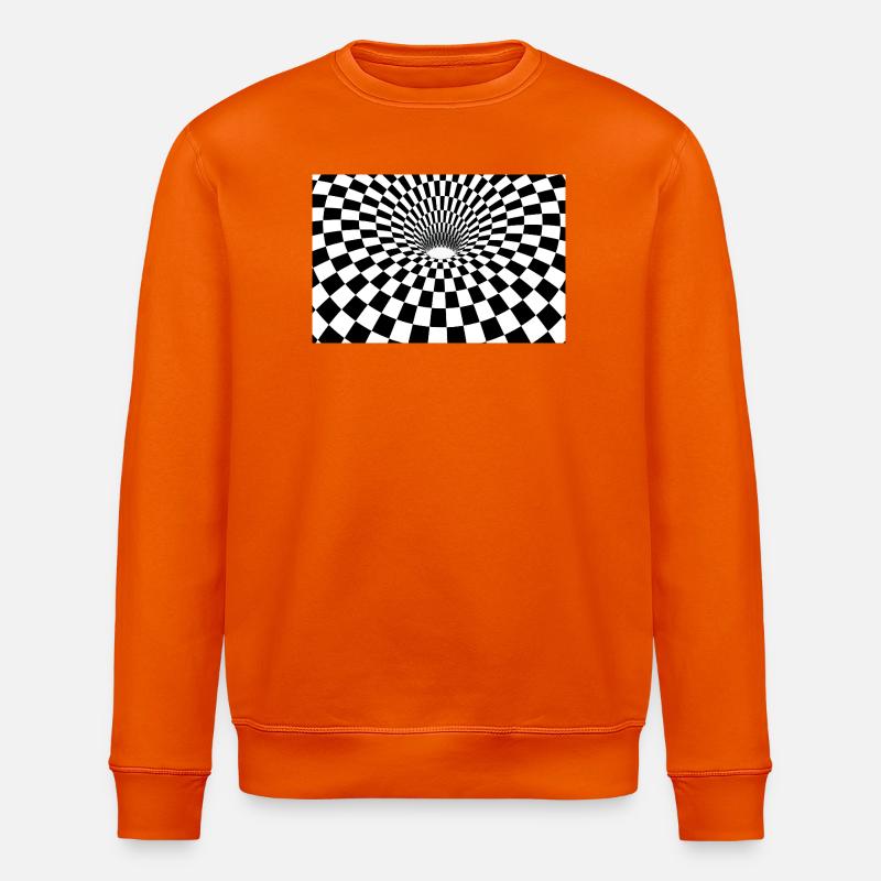 Hypnotischer karierter Tunnel - Stanley/Stella Unisex Bio-Sweatshirt ROLLER - Tieforange