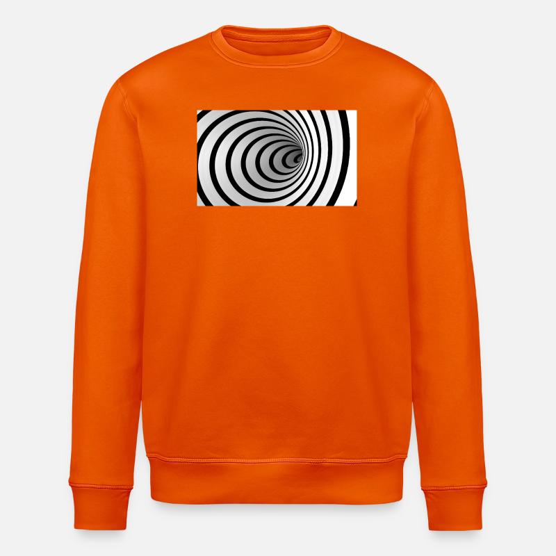 Schwarz-Weiß-Spiralwirbel - Stanley/Stella Unisex Bio-Sweatshirt ROLLER - Tieforange