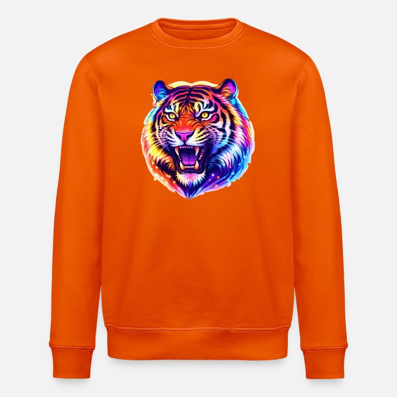Tiger Kopf - Stanley/Stella Unisex Bio-Sweatshirt ROLLER - Tieforange